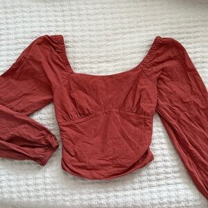 Rust Long Sleeve Blouse